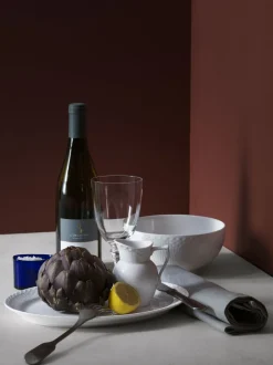 Royal Copenhagen Skåle & Fade>HVID RIFLET HALVBLONDE SKÅL 18 CM