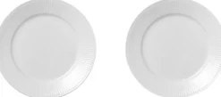 Royal Copenhagen Tallerkener>Hvid Riflet 2-pak tallerkner 22 cm