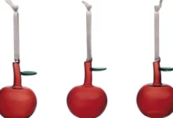 Iittala Juletræspynt>glas æble 3-pak rød