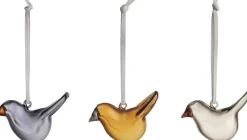 Best mini glasfugle 3-pak mix Juletræspynt