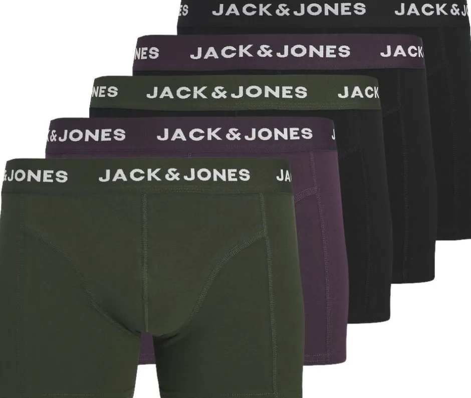Jack & Jones Undertøj>JACJJ SOLID TRUNKS 5 PACK