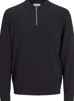 JJEEMIL KNIT POLO HALF ZIP LS NOOS-Jack & Jones Outlet
