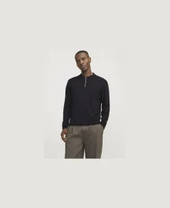 JJEEMIL KNIT POLO HALF ZIP LS NOOS-Jack & Jones Outlet