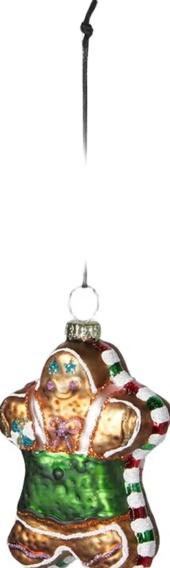 Speedtsberg Juletræspynt>Julekugle kagemand 5x3,5x8cm glas