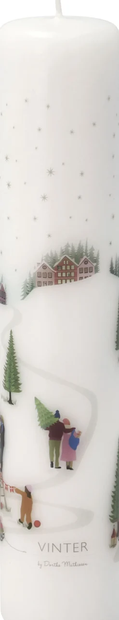 Clearance Kalenderlys Vinter 5 x 25 cm Hvid Paraffin Kalenderlys