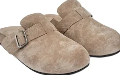 Dame Lovelies Sandaler>KAMAKURA - SILK COW SUEDE MULES WITH BUCKLE