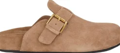 KAMAKURA - SILK COW SUEDE MULES WITH BUCKLE-Lovelies Sale