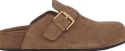 Dame Lovelies Sandaler>KAMAKURA - SILK COW SUEDE MULES WITH BUCKLE