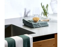Hot Karklude 32 x 32 cm 3 stk. Grøn/Hvid 100 % økologi Tekstiler Til Køkkenet
