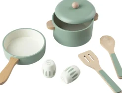 Køkkengryde og -pandesæt, træ Børn Legemad & Køkkener