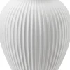 Knabstrup Keramik Vaser & Urtepotteskjulere>Knabstrup, vase, riller hvid, 27 cm