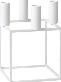Outlet Kubus 4, Candle Holder, White Adventsstager