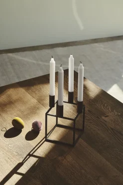 Outlet Kubus 4, Candle Holder, White Adventsstager