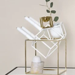 Outlet Kubus 4, Candle Holder, White Adventsstager