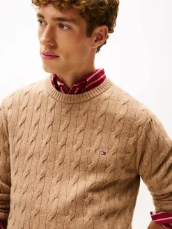 LAMBSWOOL BLEND CABLE CREW-Tommy Hilfiger Discount