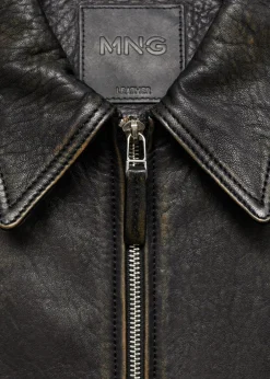 Online Lapels leather jacket Dame Fest