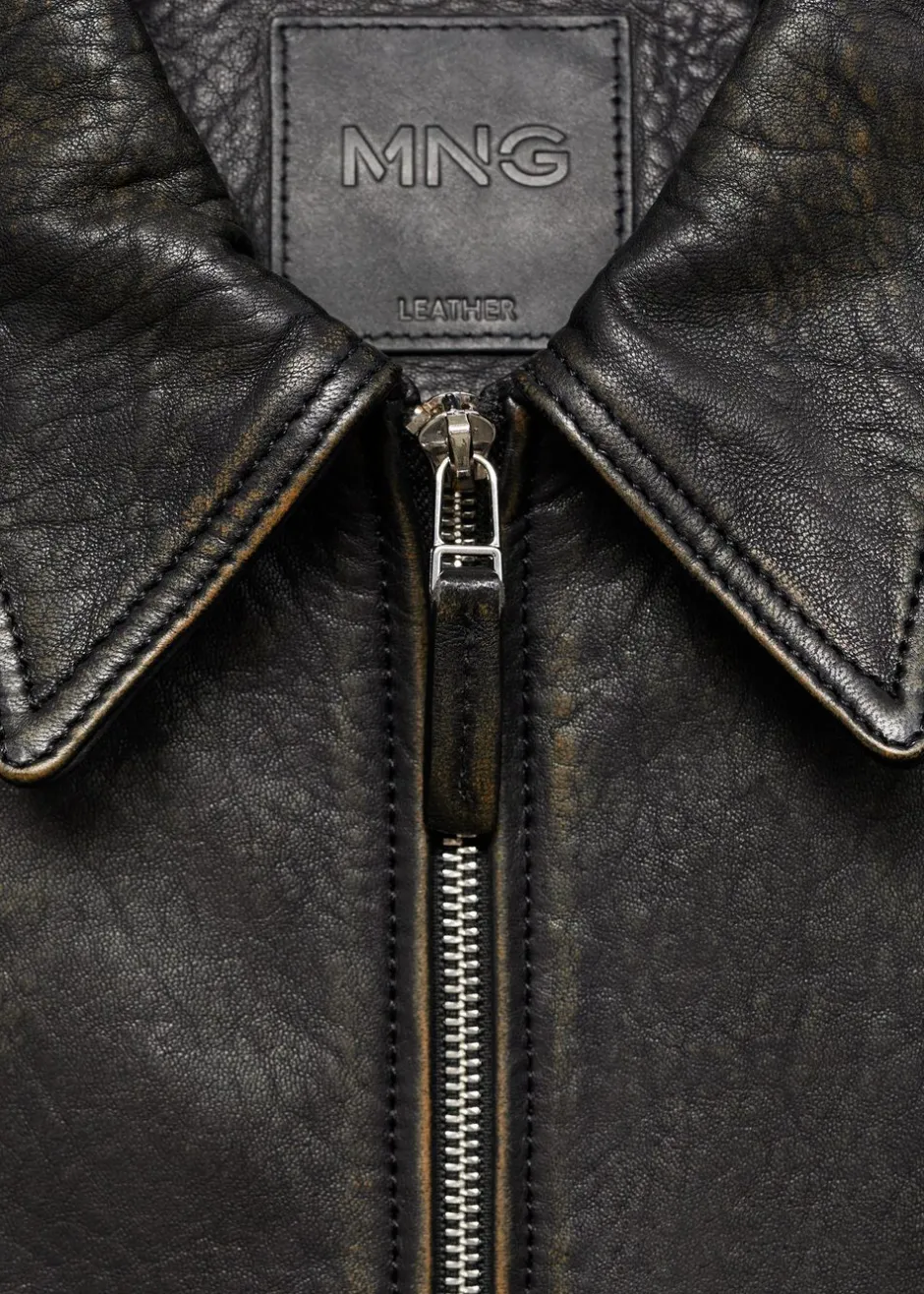 Online Lapels leather jacket Dame Fest