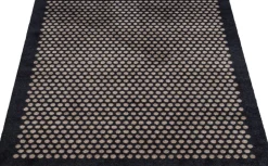 Clearance Løber 130x90 cm, dot sort/sand Gulvtæpper