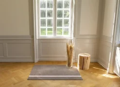 Outlet Løber, 130x90 cm, stripe vertical sand/dusty rosa Gulvtæpper