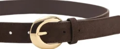 Sale Leather belt with oval buckle Dame Bælter