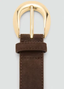 Sale Leather belt with oval buckle Dame Bælter
