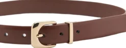Outlet Leather effect belt with buckle Dame Bælter