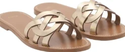 Dame MANGO Sandaler>Leather sandals with intertwined st
