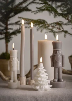 Hot LED candle, Nutcracker, Sandstone, Smooth, 7x21 cm Elektriske Julelys