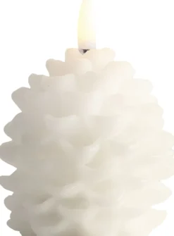 LED candle Pine cone, Nordic White, Smooth, 7x7 cm-Uyuni Sale
