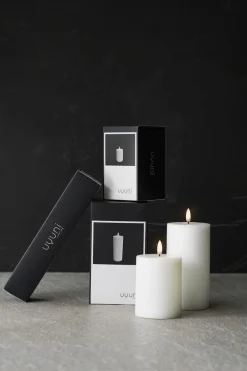 LED Pillar Candle - Nordic White - 7,8 x 10 cm-Uyuni Outlet