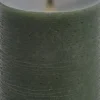 LED pillar candle, Olive green, Rustic, 7,8 x 10,1 cm 4/24 Elektriske Julelys