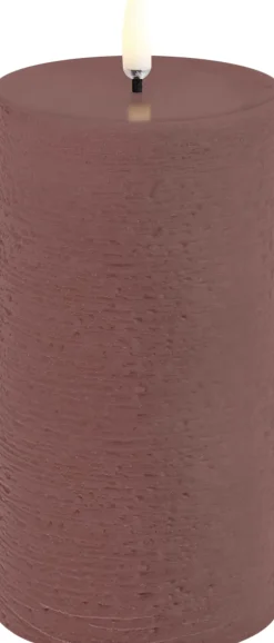 Uyuni Elektriske Julelys>LED pillar candle, Terracotta, Rustic, 7,8x15,2 cm