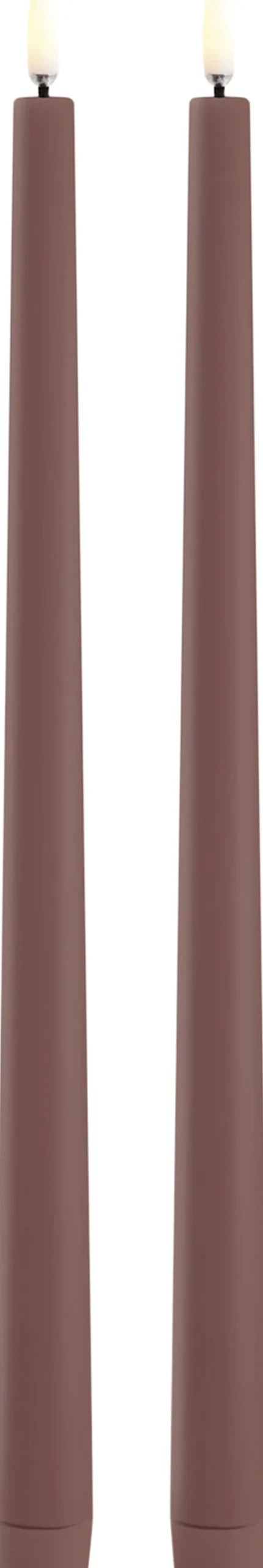 LED slim taper candle, Terracotta, Smooth, 2-pack, 2,3x32 cm-Uyuni Sale