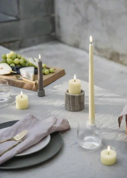 LED taper candle, Sandstone, Smooth, 2-pack, 2,3x15,5 cm-Uyuni Best