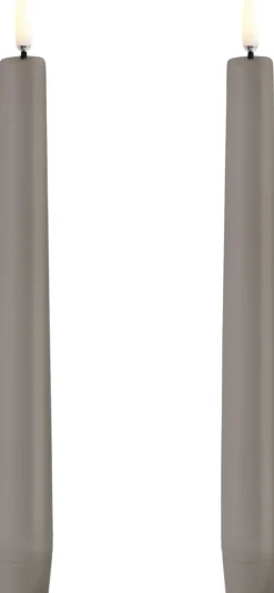 Sale LED taper candle, Sandstone, Smooth, 2-pack, 2,3x20,5 cm Elektriske Julelys