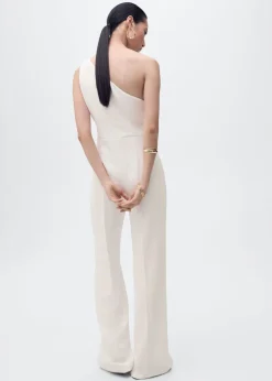Outlet Long asymmetrical draped jumpsuit Dame Buksedragter