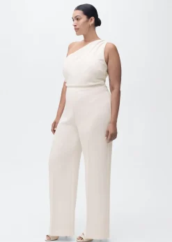 Outlet Long asymmetrical draped jumpsuit Dame Buksedragter