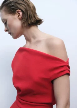 Long asymmetrical draped jumpsuit-MANGO New