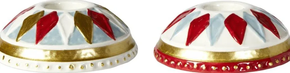 Speedtsberg Lys & Lysestager>Lysestage m/harlekin 2ass D8x3 keramik