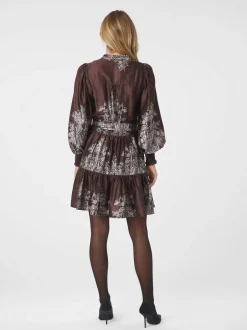 Malfida Paisley Border Dress-Neo Noir Outlet