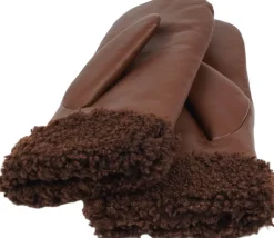 Dame Lovelies Handsker & Vanter>MATERA - FEMININE LEATHER MITTENS W/ CURLY SHEARLING