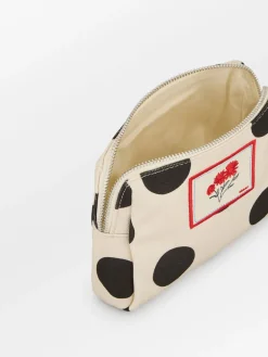 Best Maxi Polka Canvas Pouch Bag Dame Toilettasker