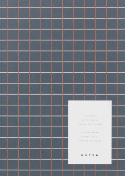 Outlet Medium notesbog, blå med tern Kontorartikler