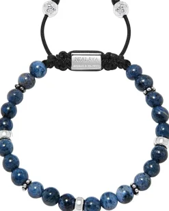 Nialaya Smykker>Men's Beaded Bracelet With Dumortierite And Silver