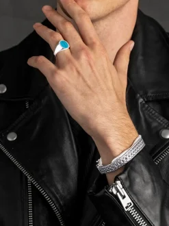 Nialaya Smykker>Men's Braided Chain Bracelet