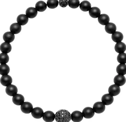 Men's Wristband with Matte Onyx and CZ Diamond-Nialaya New