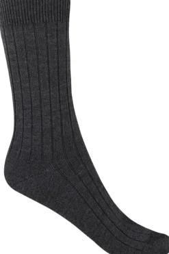 Mercerised wool socks - ribbed-Punto Blanco