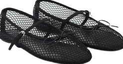 Hot Mesh ballet flats with strap and bu Dame Mary Jane|Ballerinaer