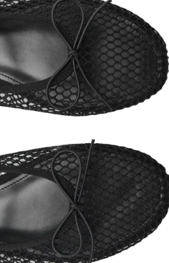 Hot Mesh ballet flats with strap and bu Dame Mary Jane|Ballerinaer