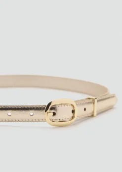 Metallic belt with oval buckle-MANGO Best